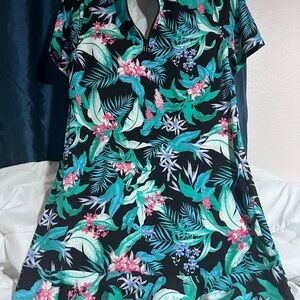 Tommy Bahama Medium Golf  Black Dress with Tropical Accents